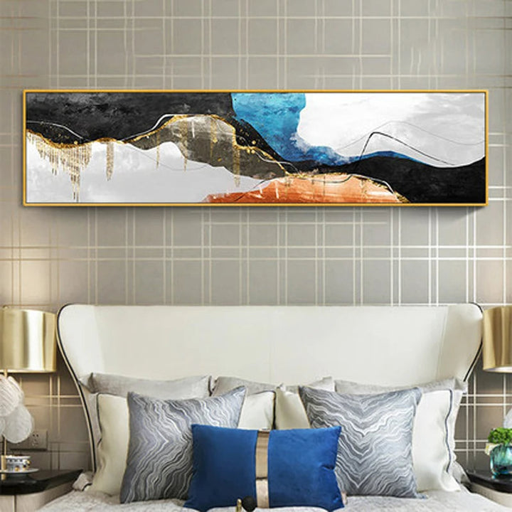 Modern Colors Dark Abstract Wall Art Fine Art Canvas Prints Wide Format Pictures For Above The Sofa Pictures For Above The Bed | Bowlift