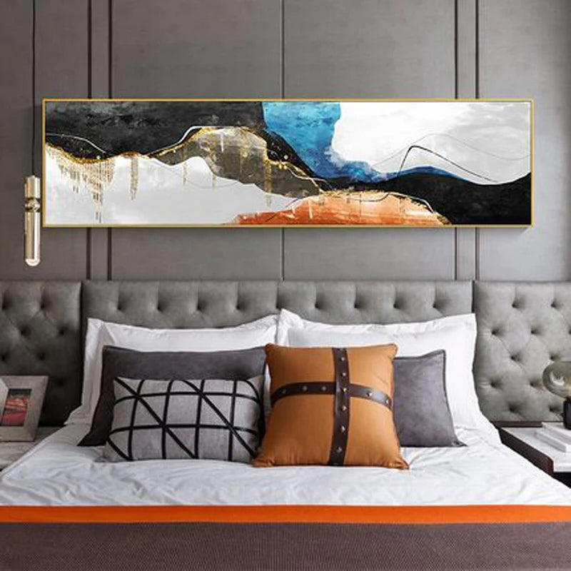 Modern Colors Dark Abstract Wall Art Fine Art Canvas Prints Wide Format Pictures For Above The Sofa Pictures For Above The Bed | Bowlift