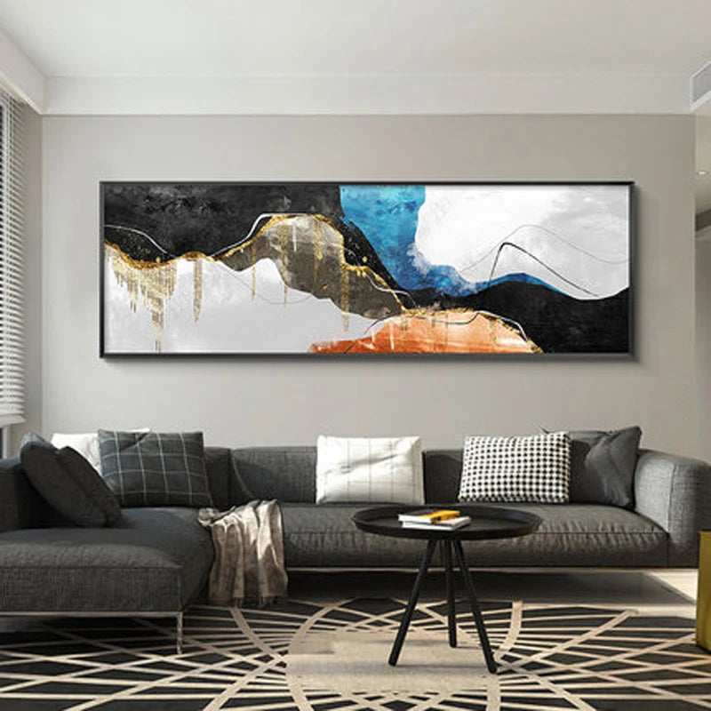 Modern Colors Dark Abstract Wall Art Fine Art Canvas Prints Wide Format Pictures For Above The Sofa Pictures For Above The Bed | Bowlift