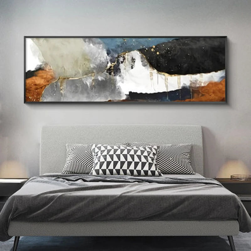 Modern Colors Dark Abstract Wall Art Fine Art Canvas Prints Wide Format Pictures For Above The Sofa Pictures For Above The Bed | Bowlift