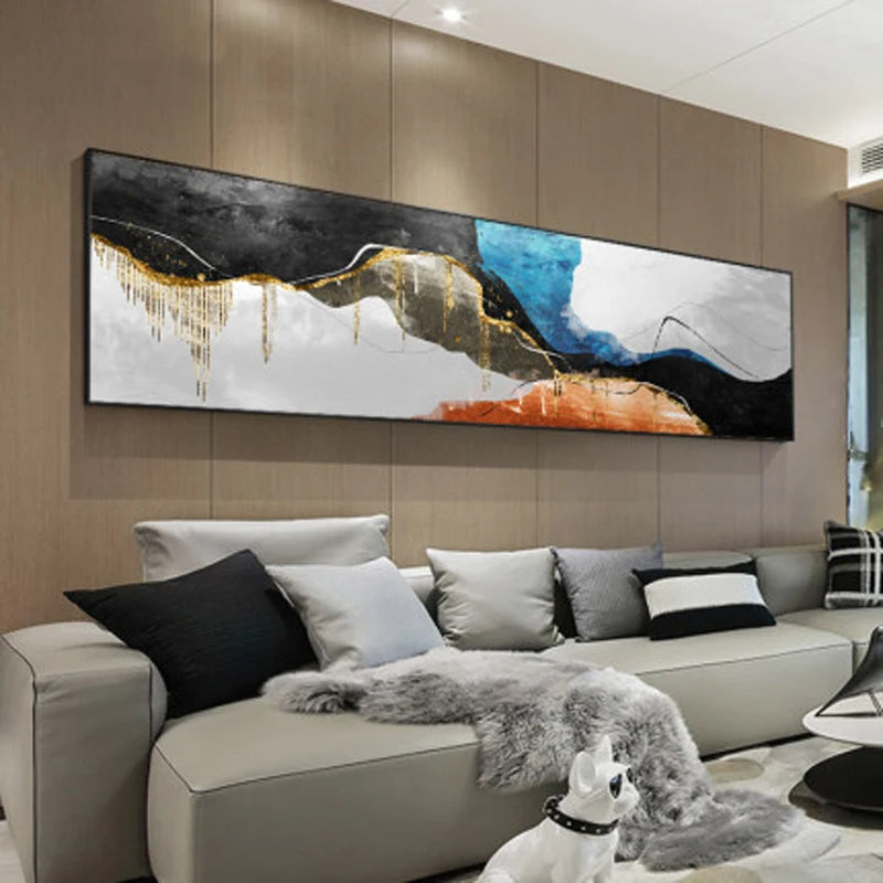 Modern Colors Dark Abstract Wall Art Fine Art Canvas Prints Wide Format Pictures For Above The Sofa Pictures For Above The Bed | Bowlift
