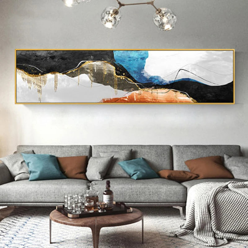 Modern Colors Dark Abstract Wall Art Fine Art Canvas Prints Wide Format Pictures For Above The Sofa Pictures For Above The Bed | Bowlift