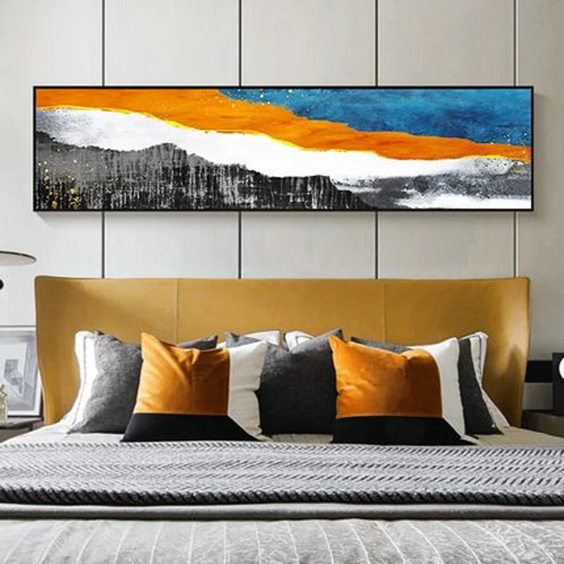 Modern Colors Dark Abstract Wall Art Fine Art Canvas Prints Wide Format Pictures For Above The Sofa Pictures For Above The Bed | Bowlift
