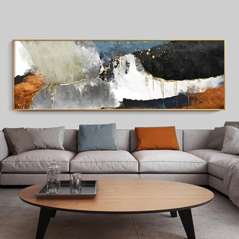 Modern Colors Dark Abstract Wall Art Fine Art Canvas Prints Wide Format Pictures For Above The Sofa Pictures For Above The Bed | Bowlift
