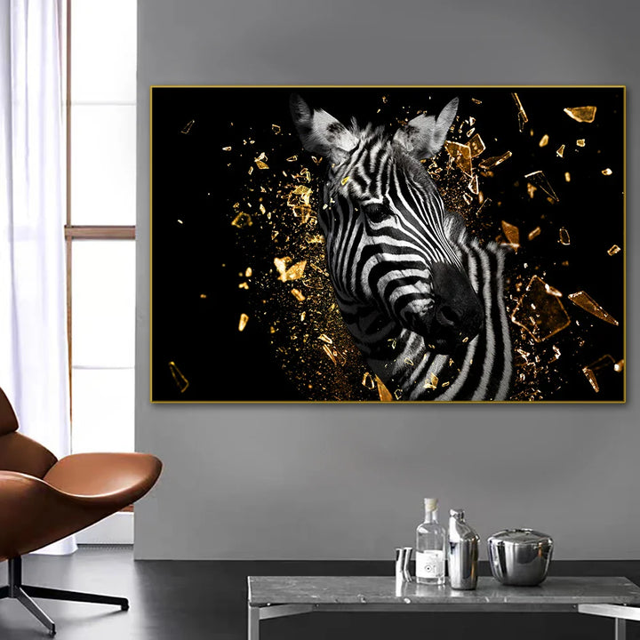 Modern Wild Animal Posters Wall Art Fine Art Canvas Prints Lion Elephant Leopard Zebra Pictures For Living Room Home Office Decor | Bowlift