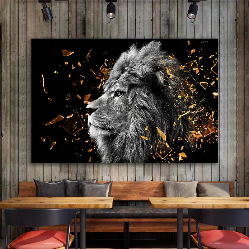 Modern Wild Animal Posters Wall Art Fine Art Canvas Prints Lion Elephant Leopard Zebra Pictures For Living Room Home Office Decor | Bowlift