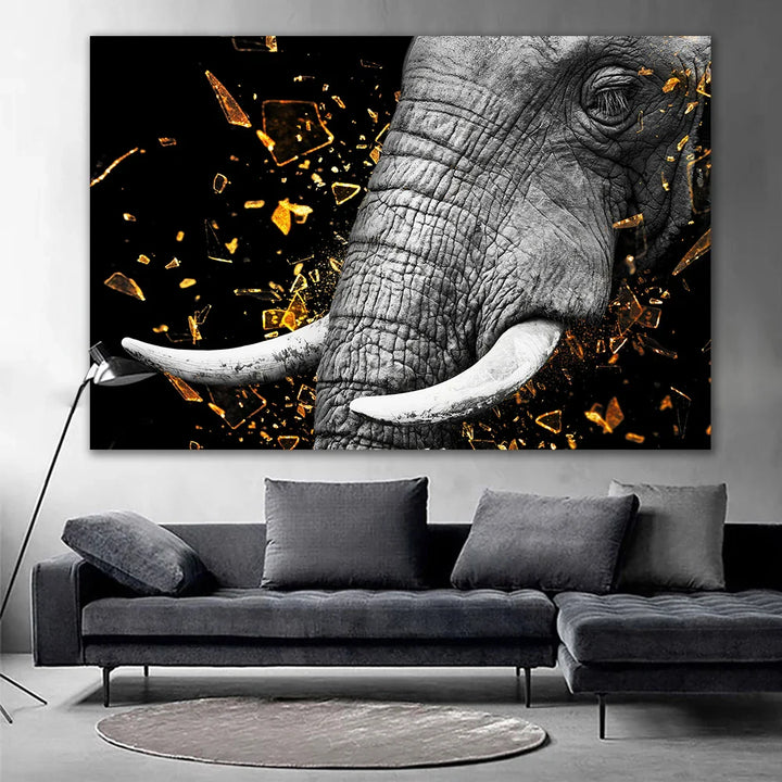 Modern Wild Animal Posters Wall Art Fine Art Canvas Prints Lion Elephant Leopard Zebra Pictures For Living Room Home Office Decor | Bowlift