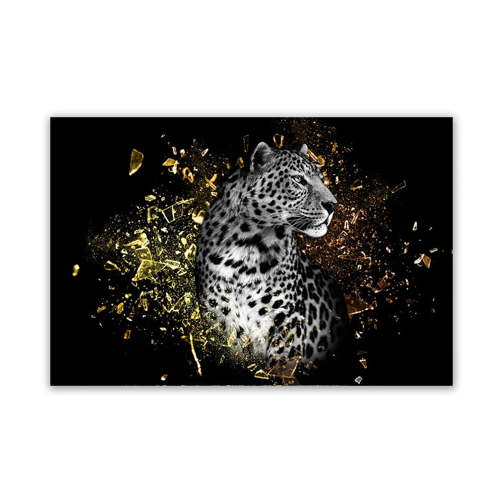 Modern Wild Animal Posters Wall Art Fine Art Canvas Prints Lion Elephant Leopard Zebra Pictures For Living Room Home Office Decor | Bowlift