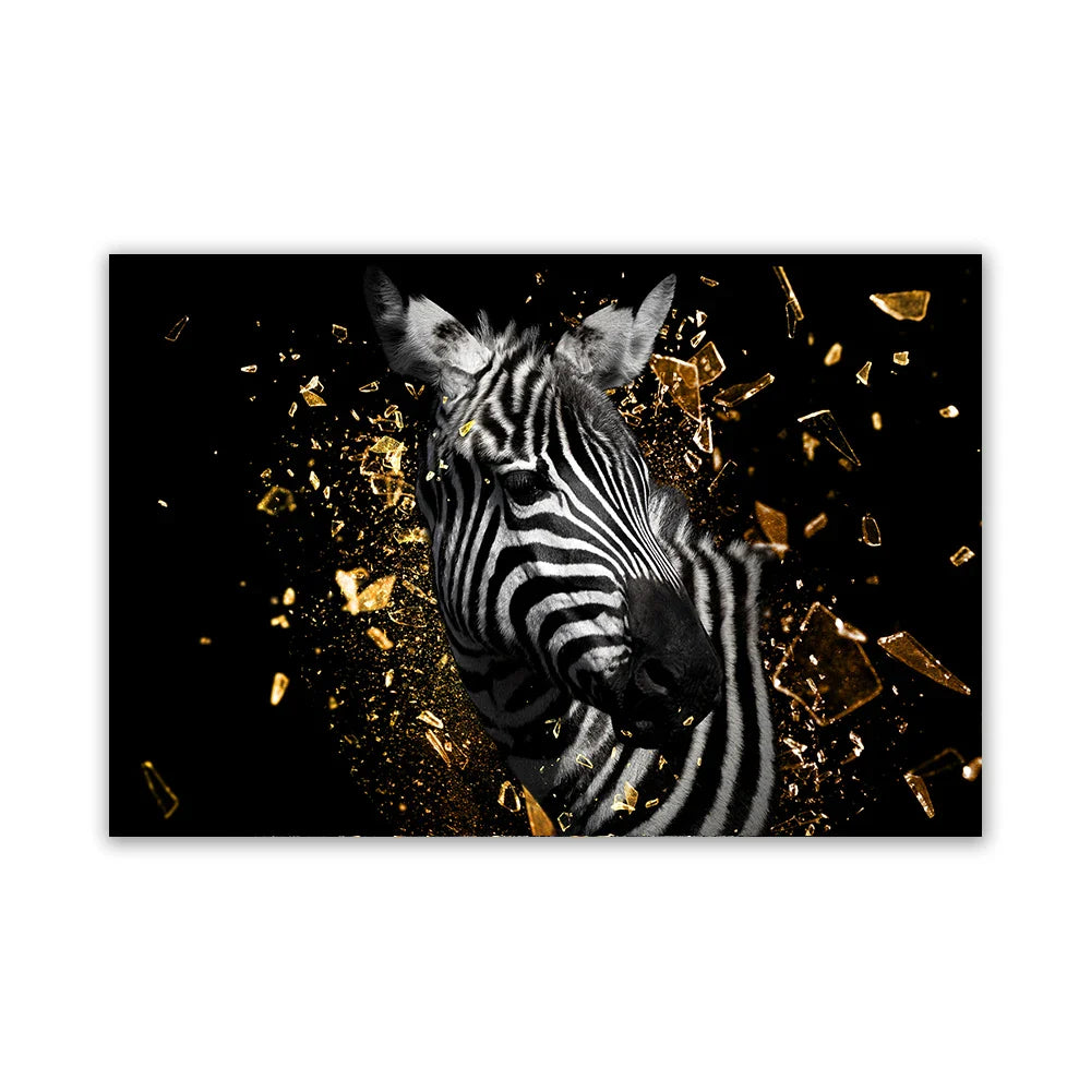 Modern Wild Animal Posters Wall Art Fine Art Canvas Prints Lion Elephant Leopard Zebra Pictures For Living Room Home Office Decor | Bowlift