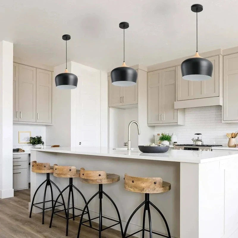 Modern Scandinavian Hanging Lamp – Wood & Metal Pendant Light for Bedroom | Bowlift