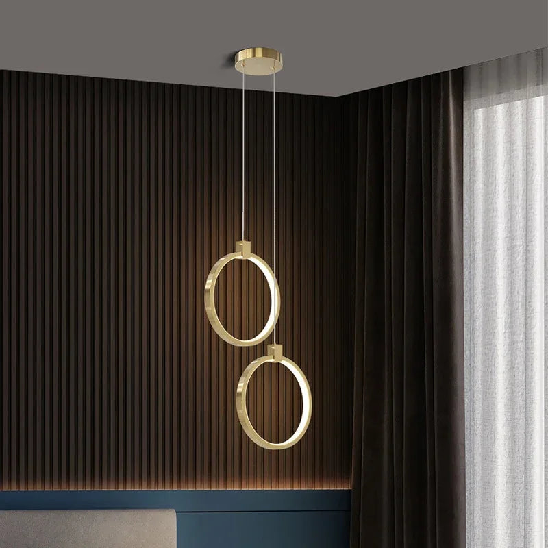 BowLift | Elegant Double Ring Pendant Light | DuoGlow