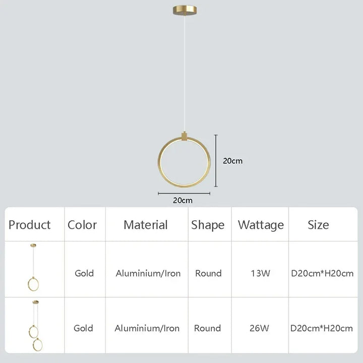 BowLift | Elegant Double Ring Pendant Light | DuoGlow