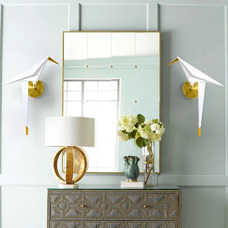 BowLift | Unusual Wall Lamp with Crane and Paper Motif