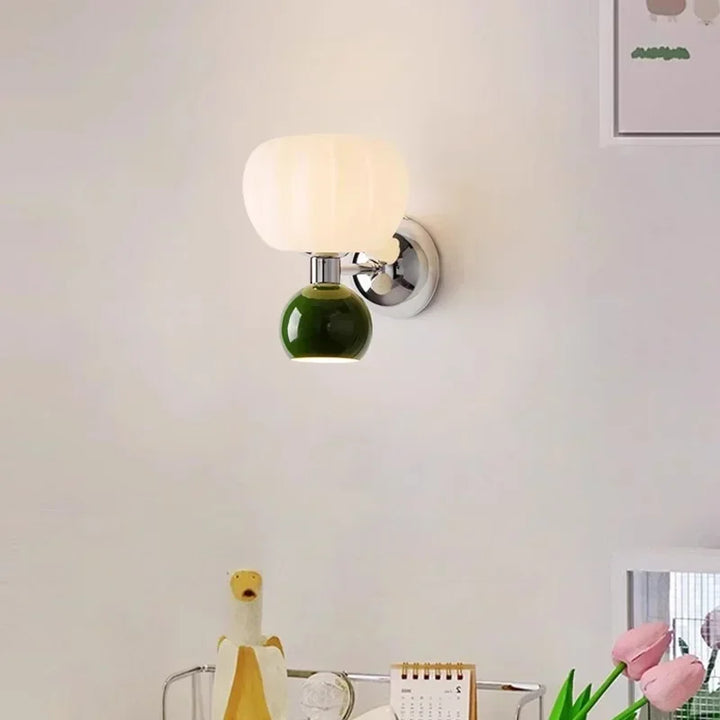 Modern wall sconce with glass lampshade – Elegant LED wall light for bedroom & living room | Bowlift