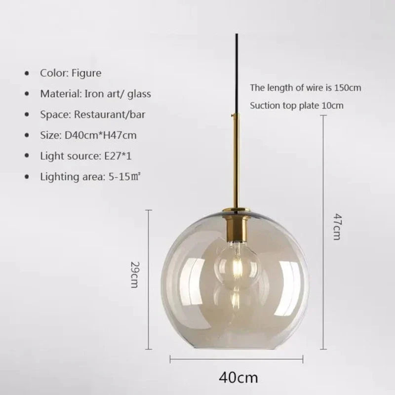 BowLift | NordicGlas - Modern Scandinavian Glass Pendant Lamp for Dining Room and Living Room