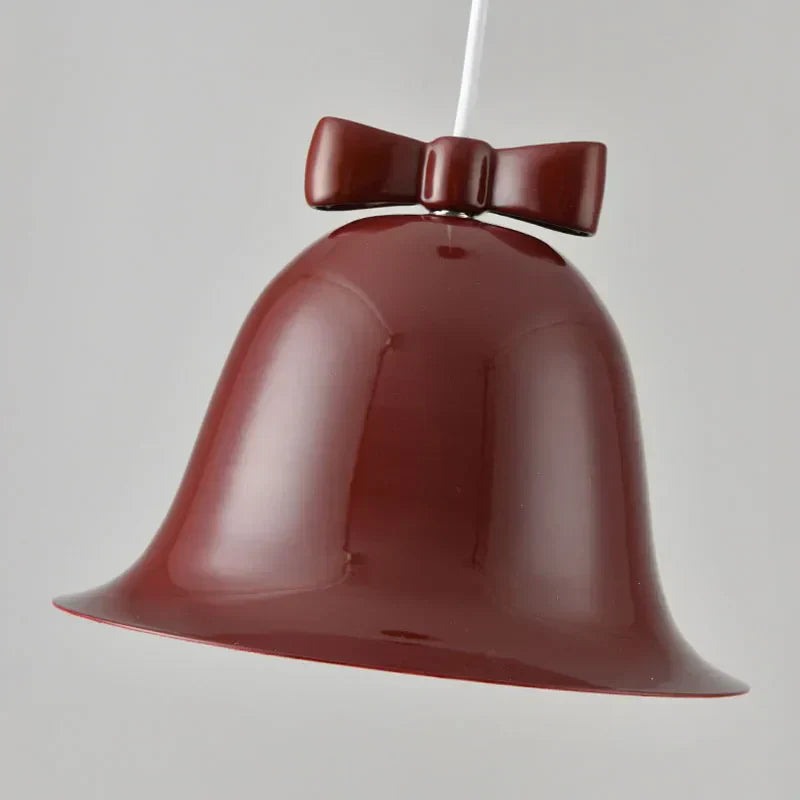 Modern bell-shaped pendant light with bow, designer hanging lamp for dining room & kitchen | Bowlift