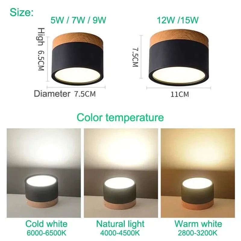 BowLift | Modern Dimmable LED Ceiling Light with Wood Design