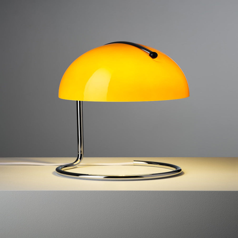 BowLift | Mid-Century Modern Desk Lamp – Retro Orange Dome Design with USB Power