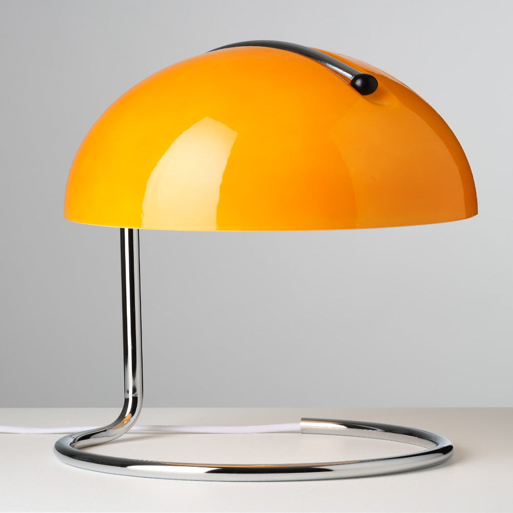BowLift | Mid-Century Modern Desk Lamp – Retro Orange Dome Design with USB Power