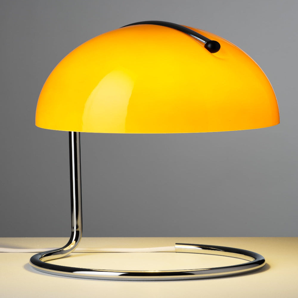 BowLift | Mid-Century Modern Desk Lamp – Retro Orange Dome Design with USB Power