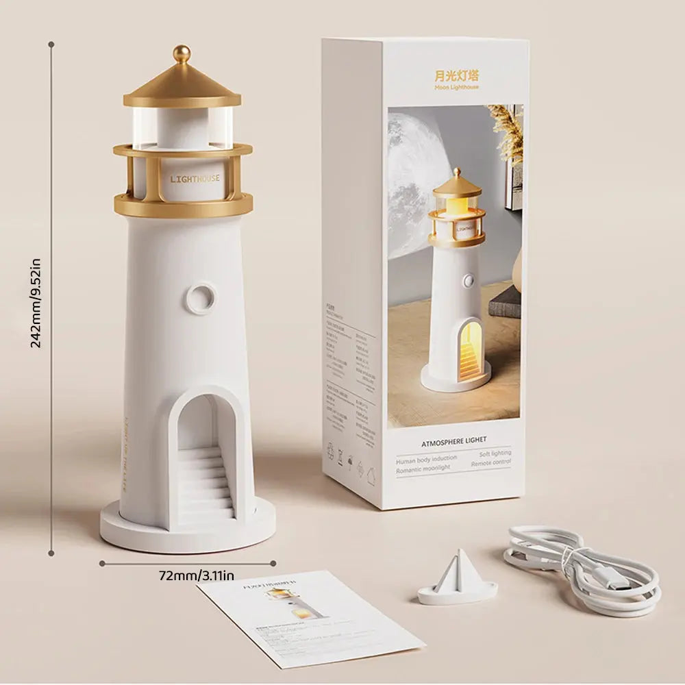 BowLift | Moonlight Lighthouse Night Light – Soothing Glow for Any Room