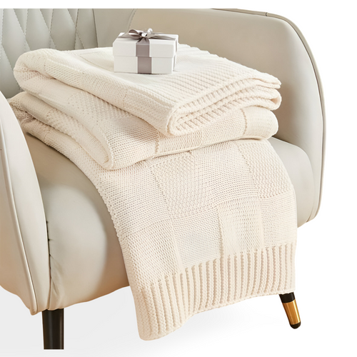 BowLift | Loomvera Plaid | Knitted Blanket Black-White | Soft & Skin-friendly | For All Seasons