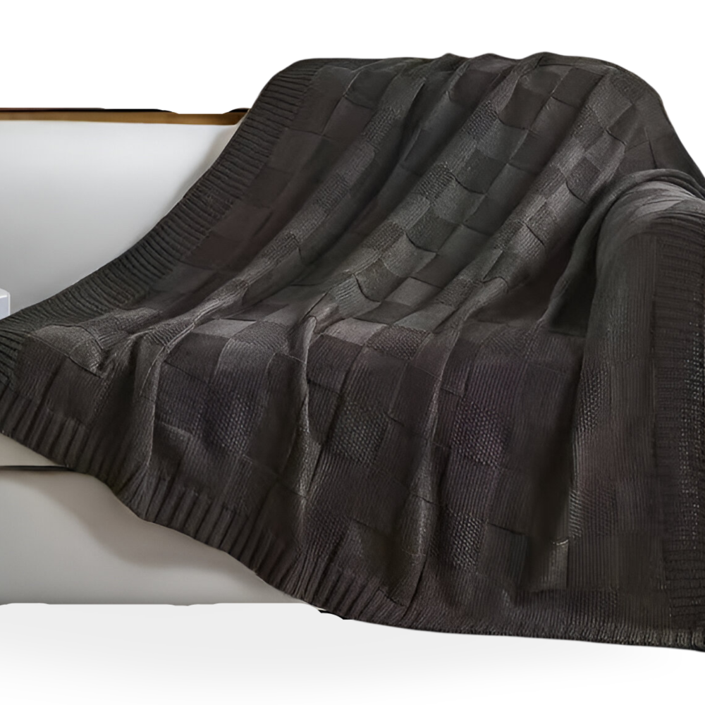 BowLift | Loomvera Plaid | Knitted Blanket Black-White | Soft & Skin-friendly | For All Seasons