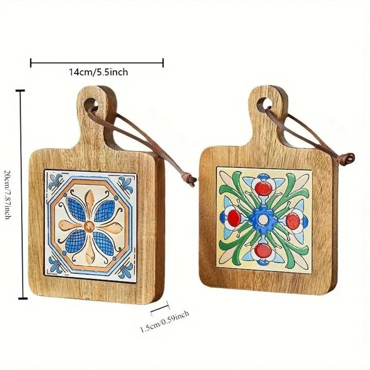 BowLift | Moroccan Ebony Floral Wooden Trivets