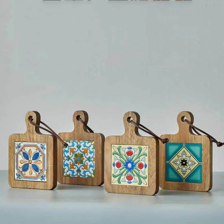 BowLift | Moroccan Ebony Floral Wooden Trivets