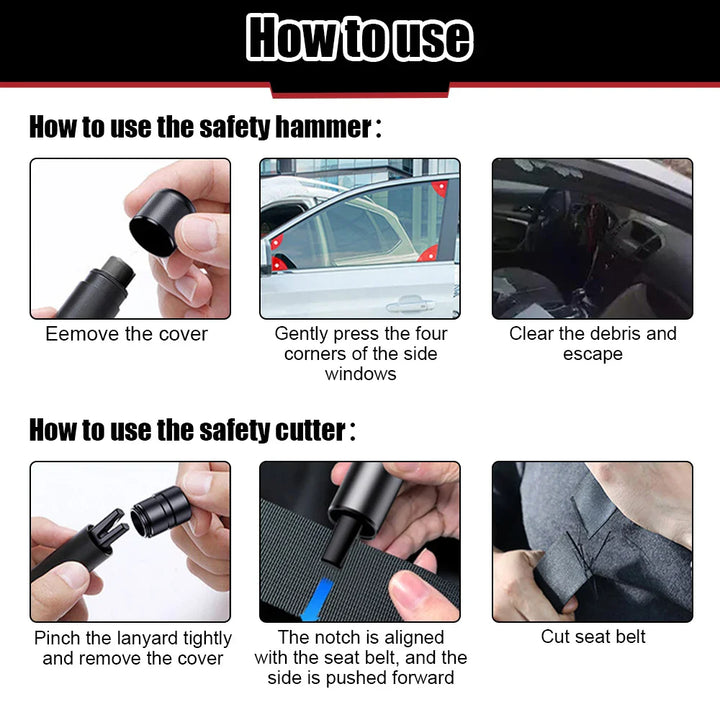 BowLift | Multifunctional Car Safety Hammer 2PCS