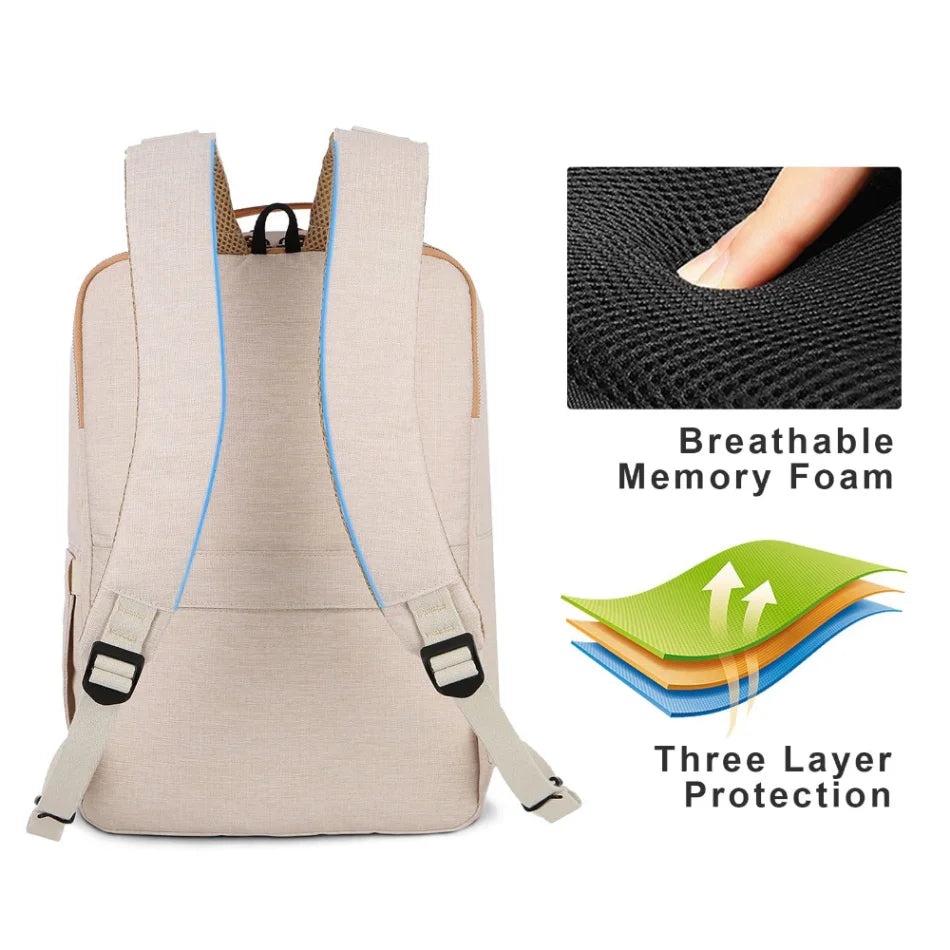 BowLift | TechPort Laptop Backpack with USB Charging Port – Water-Resistant Design for 15.6-Inch Laptops