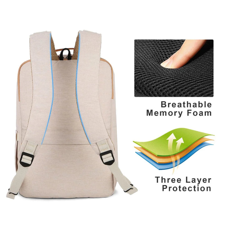BowLift | TechPort Laptop Backpack with USB Charging Port – Water-Resistant Design for 15.6-Inch Laptops