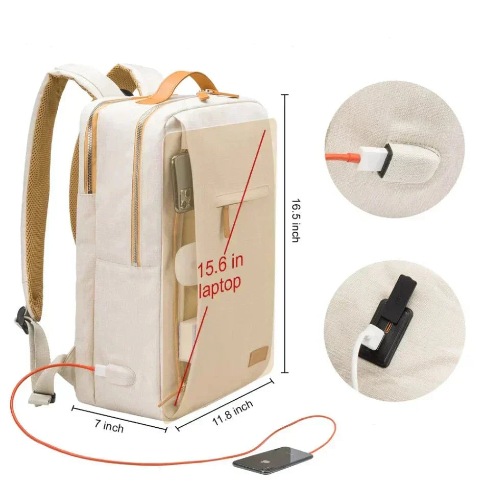 BowLift | TechPort Laptop Backpack with USB Charging Port – Water-Resistant Design for 15.6-Inch Laptops