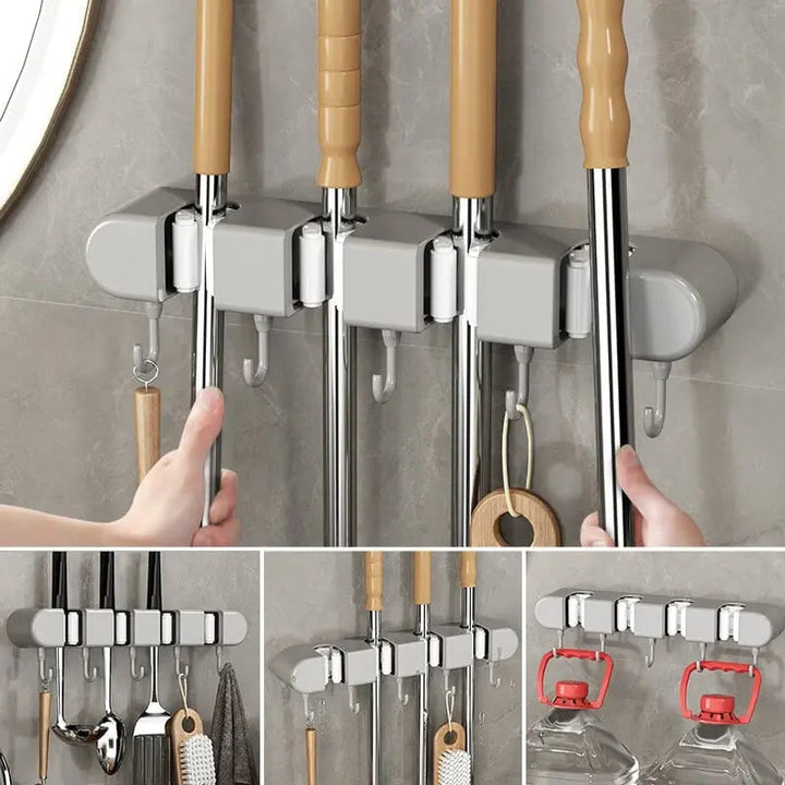 BowLift | Multifunctional Mop Holder with Hook – Self-Adhesive & Sturdy