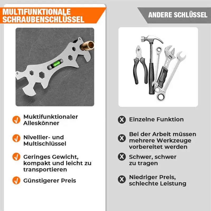 BowLift | Multifunctional Angled Wrench | Stainless Steel | Anti-Slip Design | Compact Tool
