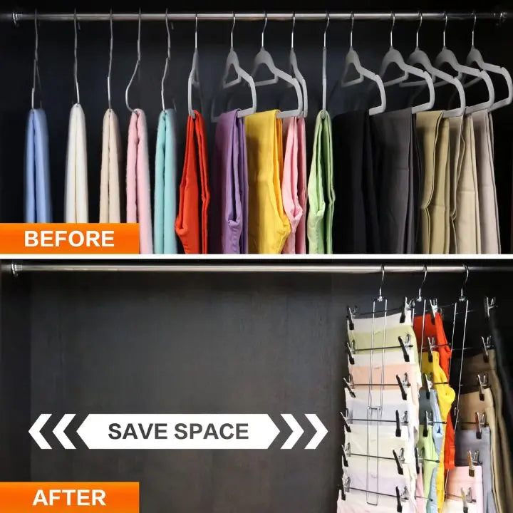BowLift | Multifunctional Clothes Hanger with 12 Clips – Space-saving, Redatable