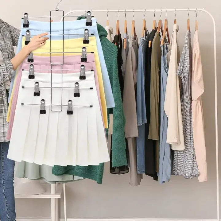 BowLift | Multifunctional Clothes Hanger with 12 Clips – Space-saving, Redatable