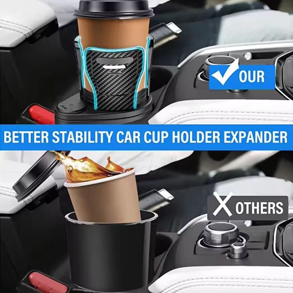 BowLift | 360° swivelling car cup holder for double drinks