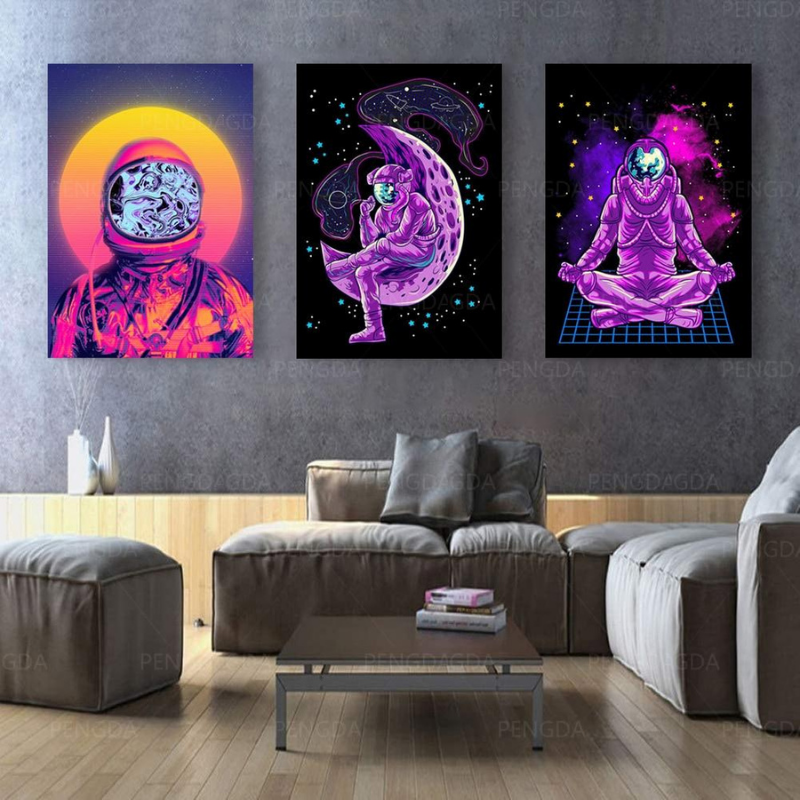 Vaporwave Astronaut - Canvas Wall Art Paintings | Bowlift