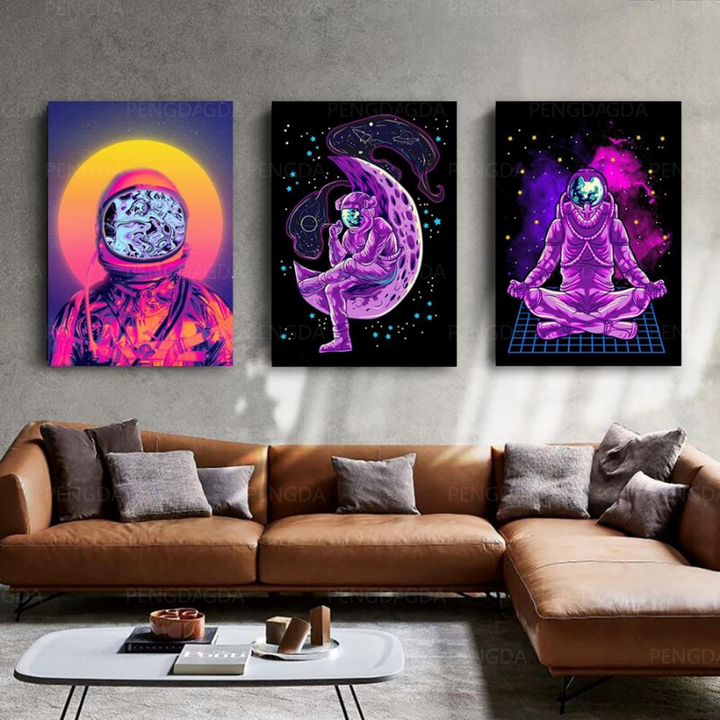 Vaporwave Astronaut - Canvas Wall Art Paintings | Bowlift