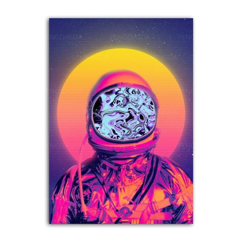 Vaporwave Astronaut - Canvas Wall Art Paintings | Bowlift