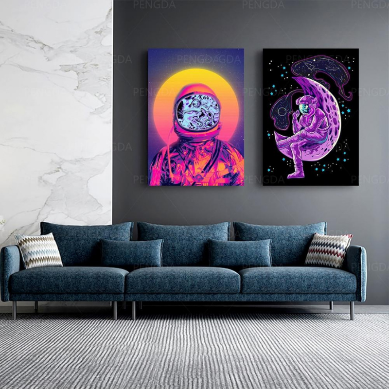 Vaporwave Astronaut - Canvas Wall Art Paintings | Bowlift