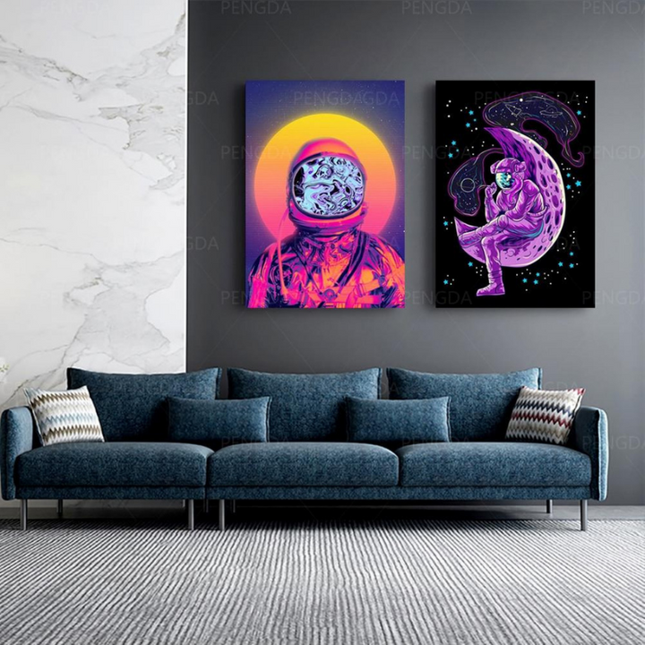 Vaporwave Astronaut - Canvas Wall Art Paintings | Bowlift