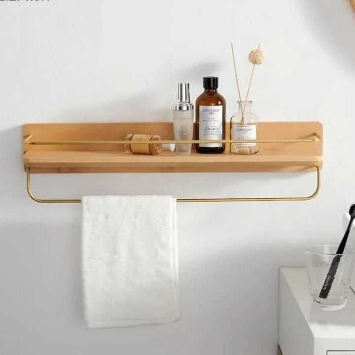BowLift | Wall coat rack made of bamboo with shelf & sturdy hooks