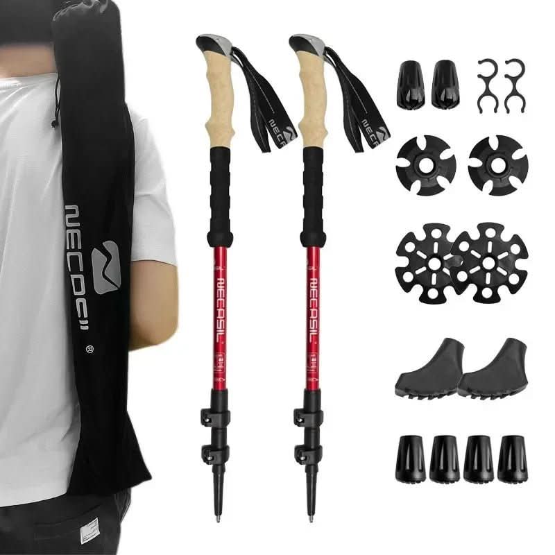 BowLift | Collapsible trekking poles with EVA grip & rubber tip