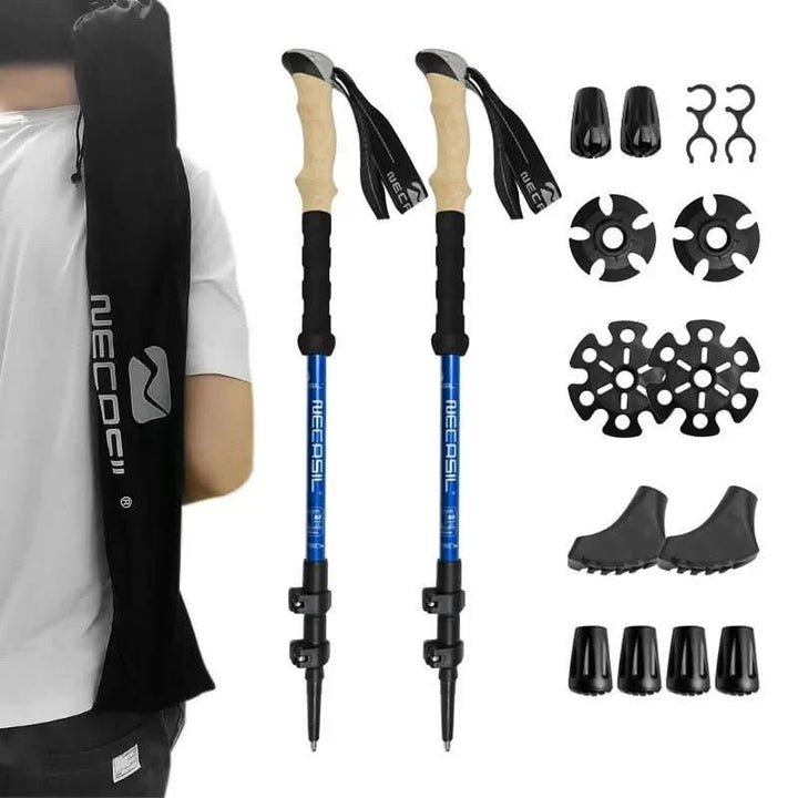 BowLift | Collapsible trekking poles with EVA grip & rubber tip