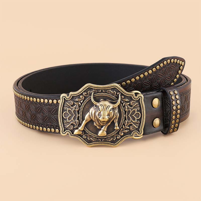 BowLift | Retro Punk Embossed Western Denim Belt