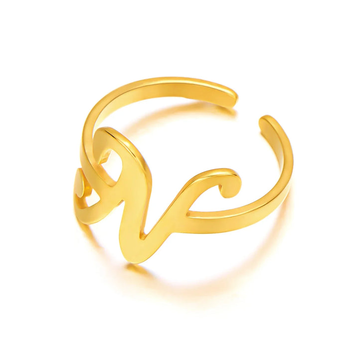 BowLift | Adjustable Italic Cursive Letter Initial Ring
