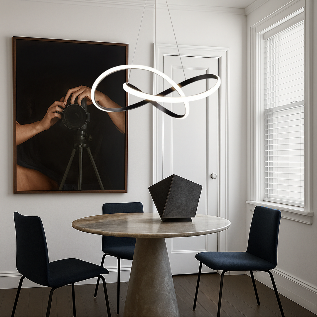 BowLift | Modern Pendant Lamp Dining Room Aluminum Black
