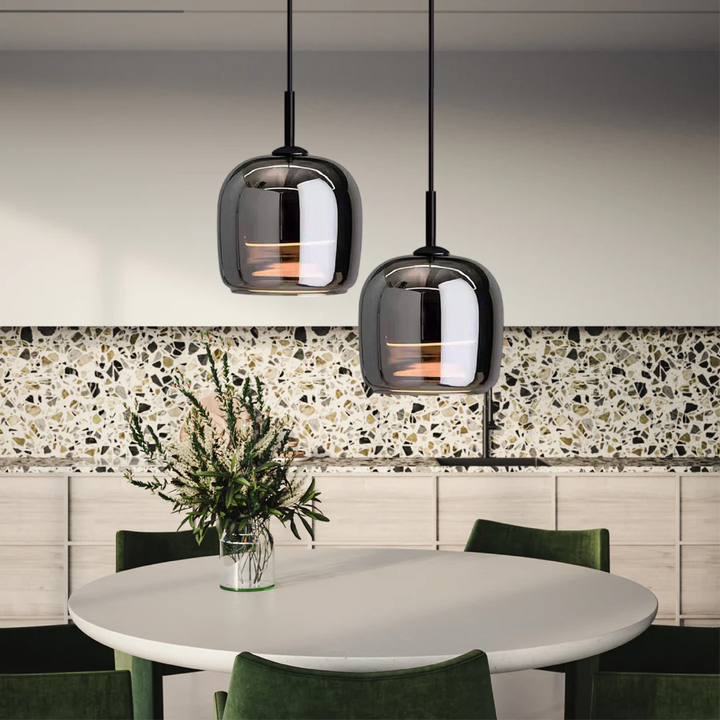 BowLift | Nordic Black Glass Pendant Light with LED